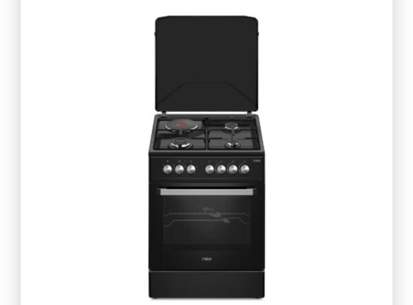Mika 3 Gas + 1 Electric Cooker with Oven – Black Edition